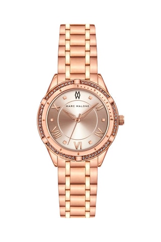 Montre à quartz en acier - Doré rose 