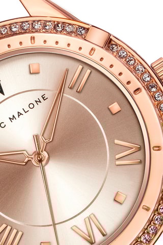 Montre à quartz en acier - Doré rose 