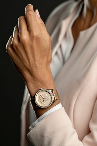 Montre à quartz en acier et plaqué ion or rose Natalie - Doré rose 