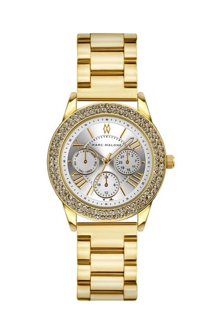 Montre à quartz en acier et cristal véritable  