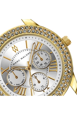 Montre à quartz en acier et cristal véritable  