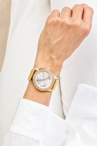 Montre à quartz en acier et cristal véritable  