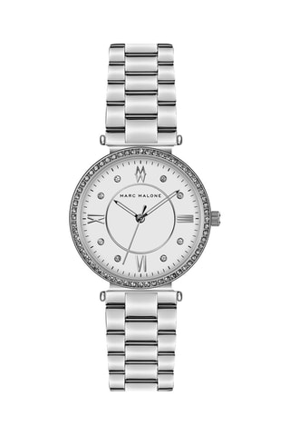 Montre à quartz en acier - Argenté et blanc 