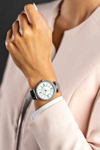 Montre à quartz en acier - Argenté et blanc 