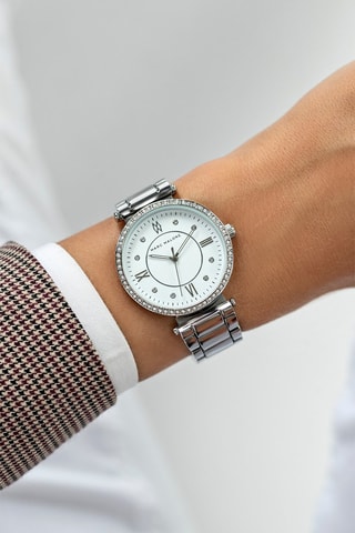 Montre à quartz en acier - Argenté et blanc 