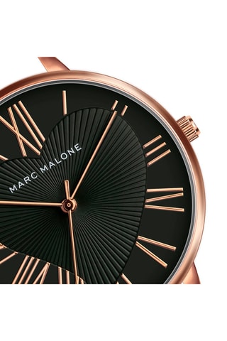 Montre à quartz en acier et plaqué ion or rose Theresa - Noir et doré rose 