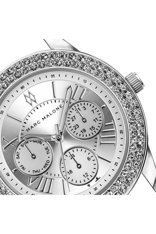 Montre à quartz en cuir et cristal véritable 