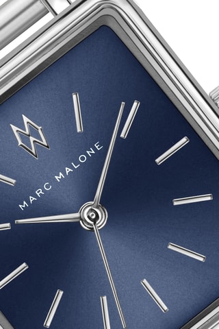 Montre à quartz japonais en acier - Argenté et bleu 