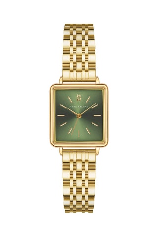 Montre à quartz en acier - Doré et vert 