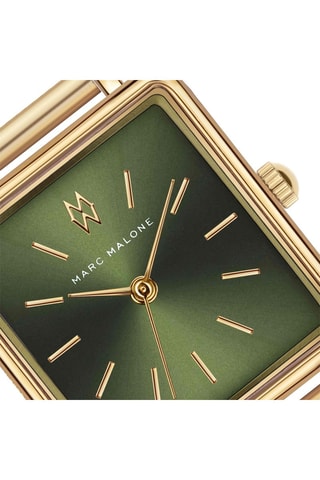 Montre à quartz en acier - Doré et vert 