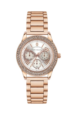 Montre à quartz en acier - Doré rose 