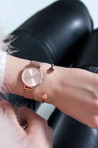 Montre à quartz en acier - Doré rose  - Paul McNeal