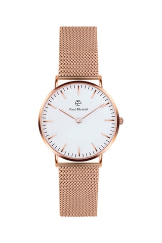Montre à quartz en acier  - Doré rose et blanc - Paul McNeal