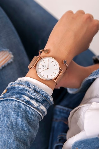 Montre à quartz en acier  - Doré rose et blanc - Paul McNeal