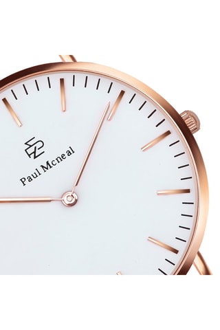 Montre à quartz en acier  - Doré rose et blanc - Paul McNeal