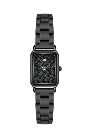 Montre à quartz en acier - Noir - Argenté