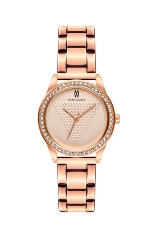 Montre à quartz en acier et plaqué ion or rose Brittany 