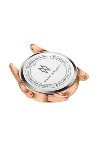 Montre à quartz en acier et plaqué ion or rose Brittany 