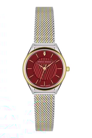 Montre à quartz en acier et diamant - Argenté