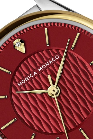Montre à quartz en acier et diamant - Argenté