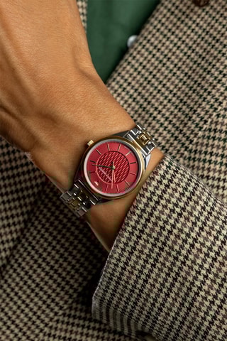 Montre à quartz en acier et diamant - Argenté