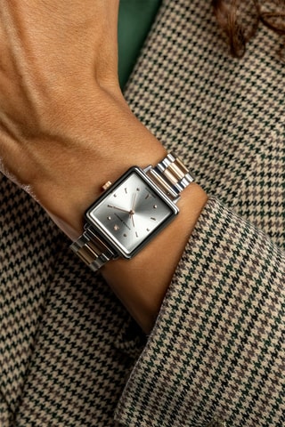 Montre à quartz en acier et diamant - Argenté et doré