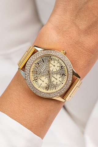 Montre à quartz en acier - Doré et blanc 