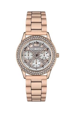 Montre à quartz en acier - Doré rose et blanc 