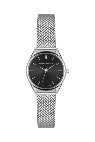 Montre à quartz en acier et diamant - Argenté