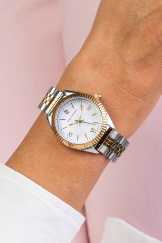 Montre à quartz en acier - Argenté et doré 