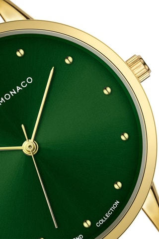 Montre à quartz en cuir et diamant