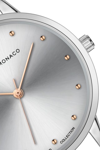 Montre à quartz en acier et diamant - Argenté