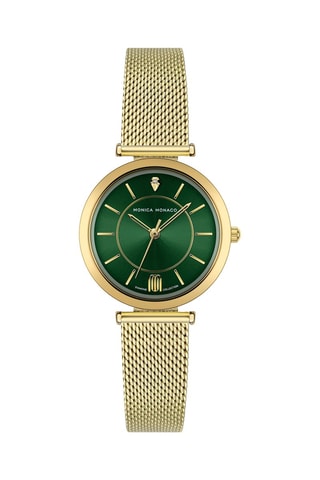 Montre à quartz en acier et diamant - Doré