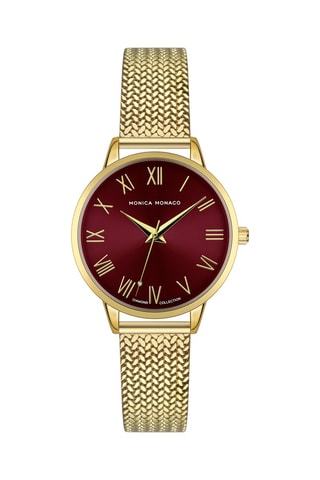 Montre à quartz en acier et diamant - Doré et noir