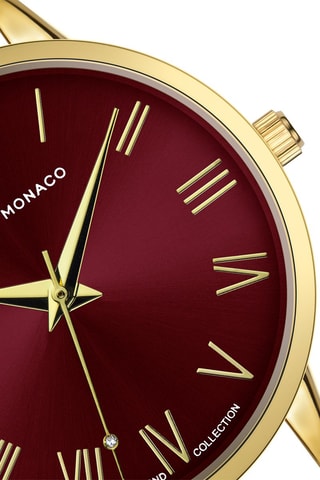 Montre à quartz en acier et diamant - Doré