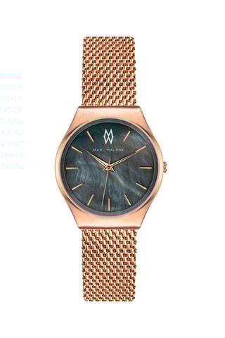 Montre à quartz en acier, nacre et plaqué ion or rose Kathryn 
