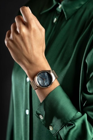 Montre à quartz en acier, nacre et plaqué ion or rose Kathryn 