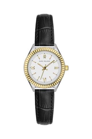 Montre à quartz en cuir - Noir