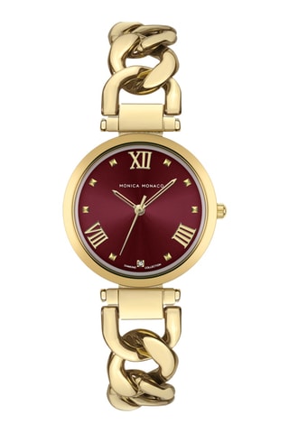 Montre à quartz en acier et diamant