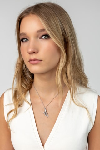 Collier - Plaqué or blanc