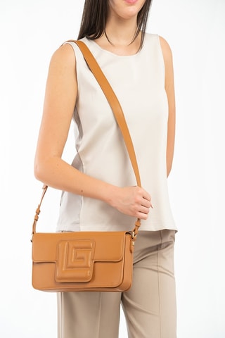 Sac bandoulière en cuir Florian Camel