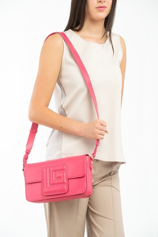 Sac bandoulière en cuir Florian Fuchsia