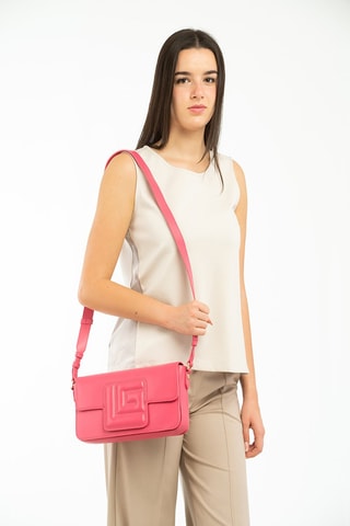 Sac bandoulière en cuir Florian Fuchsia