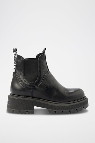 Bottines Chelsea en cuir de veau Noir