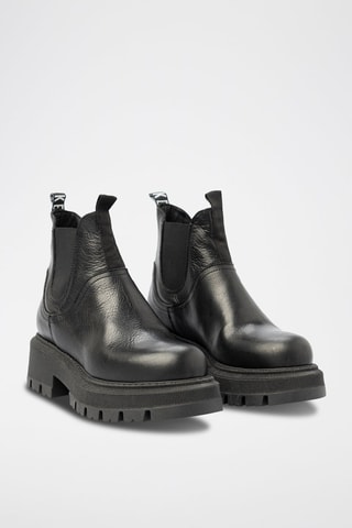 Bottines Chelsea en cuir de veau Noir