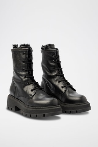Bottines en cuir de veau Noir