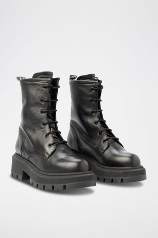 Bottines en cuir de veau Noir