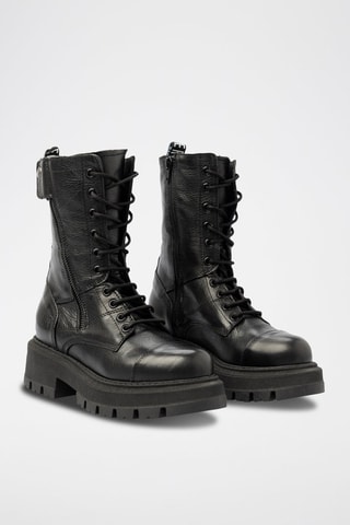 Bottines en cuir de veau Noir