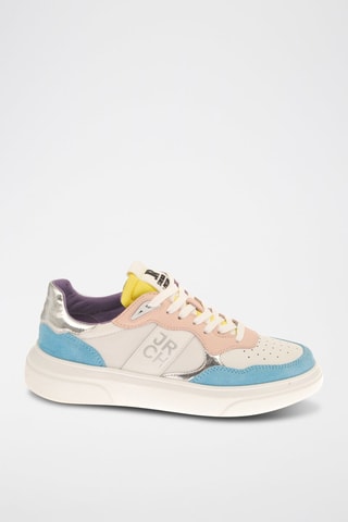 Sneakers en nubuck - Ciel et blanc