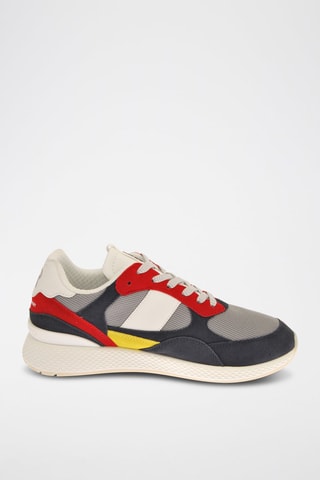 Nubuck Sneakers - Marineblauw en Rood